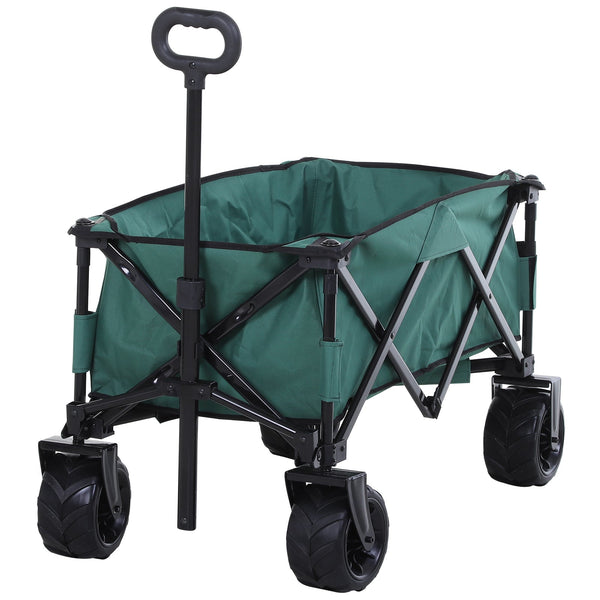 acquista Carrello da Giardino Carico max 70kg con Maniglia Telescopica 108x55 cm in Metallo e Tessuto Oxford Verde