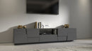 Mobile Tv 4 Anta 1 Cassetto e Ripiano a Giorno 220x44x46 cm Pongo 4A 1C Grigio Antracite Opaco  