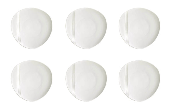 acquista Set 6 Piatti Frutta Ø20,5 cm in Porcellana Allluminica Kaleidos Aluxina Miami Bianchi