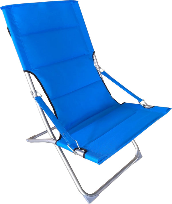 Spiaggina Sedia a Sdraio Prendisole Pieghevole 84x63x89 cm in Acciaio e Tessuto Oxford Blu acquista