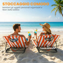 Set 2 Sdraio da Spiaggia 154x57x52 cm con Schienale Regolabile su 4 Livelli in Acciaio e Poliestere Arancione      