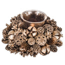 Set 3 Giro Candela con Pigne Ø15 cm Oro