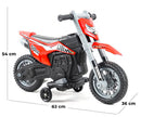 Moto Elettrica per Bambini 6V Motocross Rossa