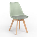 Set 4 sedie 53,5x48,5x83 cm Gambe in Legno Candice Verde Chiaro