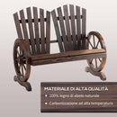 Panchina da Giardino 2 Posti 108x66x95 cm in Legno di Abete Carbonizzato