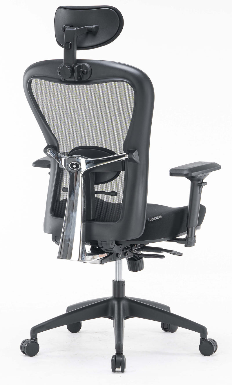 Sedia Poltrona Direzionale da Ufficio in Tessuto e Rete Pasadena Nera