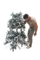 Albero di Natale Artificiale Slim Innevato 180 cm 436 Rami Soriani Sestriere Verde