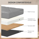 Panca Contenitore Pieghevole 84L 76x38x38 cm in Finta Pelle Grigio