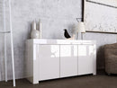Credenza Mobile da Salotto 3 Porte 162x50x82cm TFT  Amber Bianco Lucido