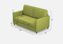 Divano 2 Posti 138x85x85 cm Karay in Tessuto Verde