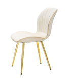 Set 2 Sedie Paris Space Crema e Oro 46x58x77 cm in Legno e Ferro 
