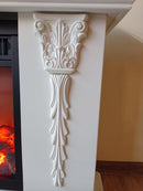 Camino Elettrico da Pavimento 60x170x27 cm Effetto Fiamma 1500W Pandora & Tanzania Panna