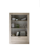 Vetrina Mobile da Salotto 2 Ante 1 Cassetto 102x43x162cm TFT  Rustic Quercia Samoa