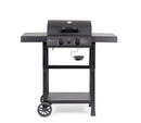 Barbecue a Gas 2 Bruciatori 97,5x49x99h cm Accensione Piezoelettrica in Acciaio Louis Nero