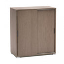 Mobiletto 2 Ante Scorrevoli 75x38x85 h cm in Truciolare bilaminato Rovere Grigio