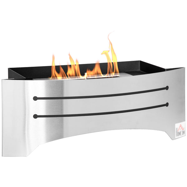 Camino a Bioetanolo da Tavolo 45x18x17 cm in Acciaio Inox Argento sconto