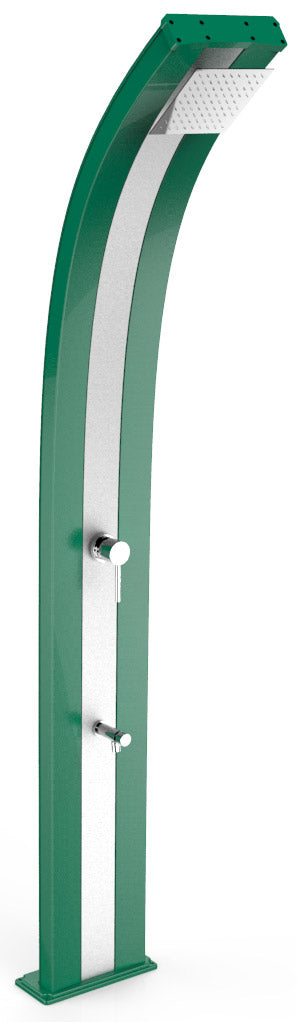 online Doccia Solare da Esterno Giardino 40L Miscelatore e Lavapiedi Arkema Dada Fascia Inox Verde