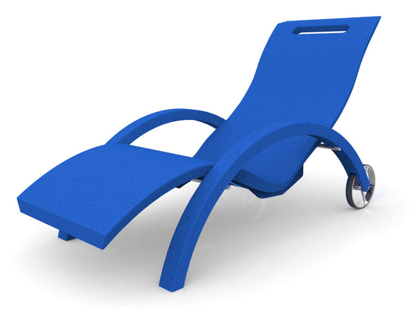 Lettino Chaise Longue da Esterno Giardino Inclinabile con Ruote Arkema Serendipity Blu sconto