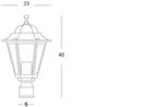 Lampada Testa Palo Diametro 60Mm Colore Nero da Esterno Linea Esagonale Sovil