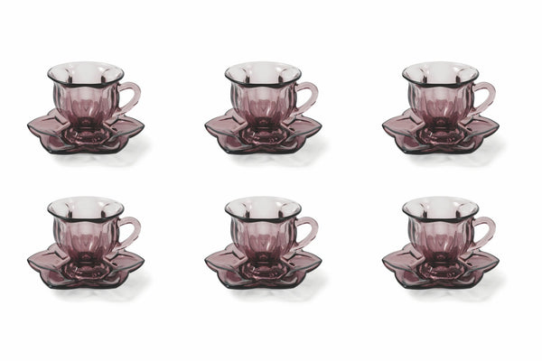Set 6 Tazzine da Caffè Ø7x7 cm in Vetro Villa d'Este Home Tivoli Glass Viola online