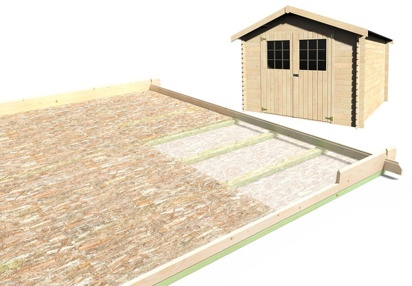 Pavimento 3x3m in Legno per Casetta Box da Giardino Flosobrak sconto