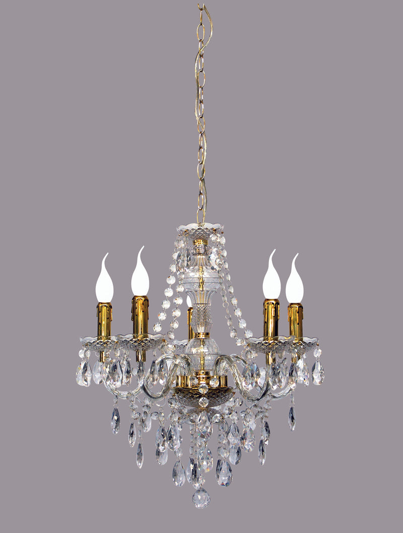 Lampadario da Interno  E14 in Metallo Ottone Lucido