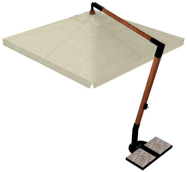 Ombrellone da Giardino Decentrato 3x3m in Legno Telo in Acrilico con Balza Danieli San Francisco Ecrù sconto
