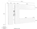 Parete Attrezzata Soggiorno 280x30x180 cm Maruska n°8 Bianco Lucido 