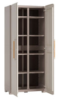 Armadio da Esterno 8 Ripiani 80x45x180H cm in Plastica Keter Groove Multispace Sabbia/Beige