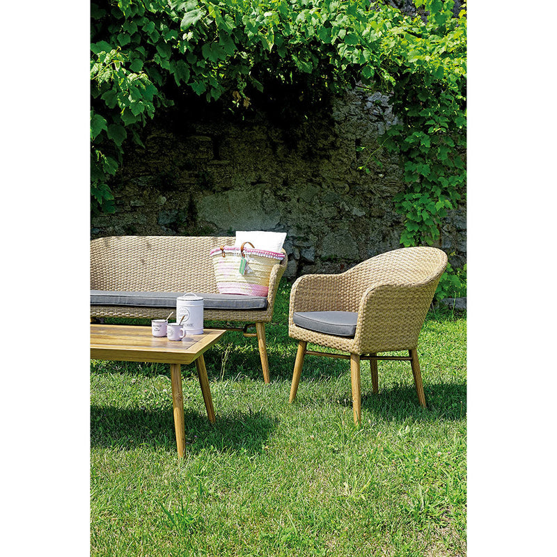 Set da Giardino in Wicker e Alluminio Vorghini Pamplona Grigio