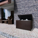 Baule da Esterno 138x70x80 cm in Rattan con Borsa Impermeabile Marrone 