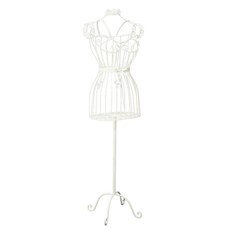 Manichino Indossatore in Ferro con Fiocco 36x26H141cm Bianco