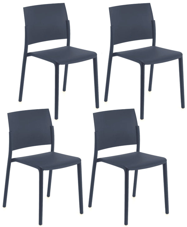Set 4 Sedie 55x52,5xH81 cm in Polipropilene Venus Grigio Scuro prezzo