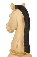 Statua Cavallo Oro e Nero 10,5x8,5x19 cm in Poliresina