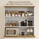 Mobile Cucina Multiuso Dispensa 101x39x180,5 cm in MDF Bianco e Legno  