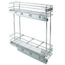 Portabottiglie Estraibile per Mobile da Cucina 15 cm Chiusura Soft in Acciaio Cromato Emuca