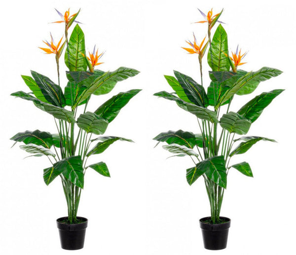Set 2 Piante Artificiali Strelitzia 70x70x150 cm in Plastica con Vasi Verde online
