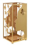 Porta Ombrelli Glam Face 24x22,5x48,5 cm in Ferro Oro