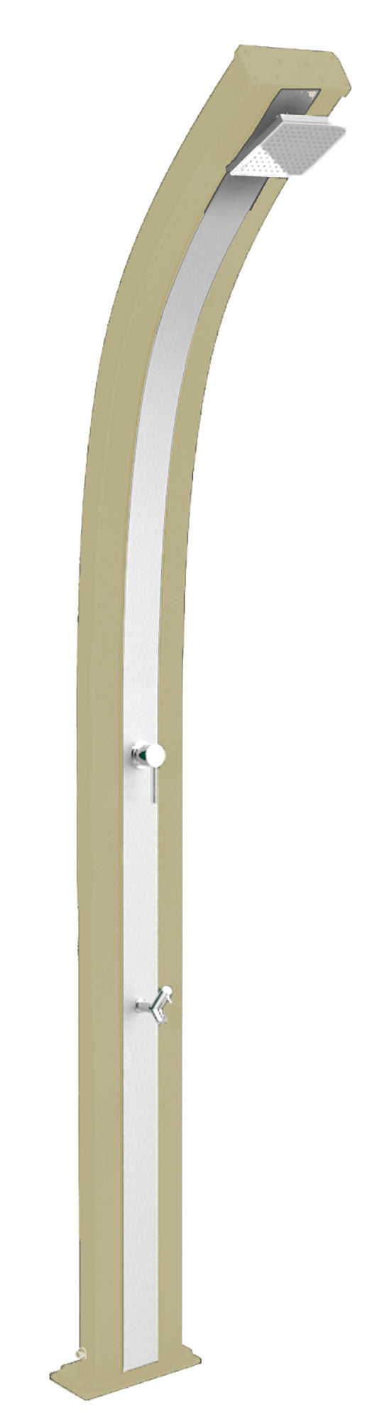 prezzo Doccia Solare da Esterno Giardino 30L Miscelatore e Lavapiedi Arkema Spring Fascia Inox Champagne Bronze
