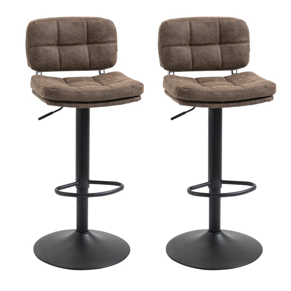 Set 2 Sgabelli da Bar 41,5x45x85-107 cm in Similpelle Marrone e Nero sconto