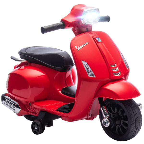 online Scooter Elettrica per Bambini Licenza Piaggio Vespa 6V Faro Clacson Ruote Ausiliarie Rosso