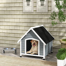 Cuccia per Cani Grandi da Esterno Pavimento Rimovibile 84x99x87 cm in Legno Grigio 