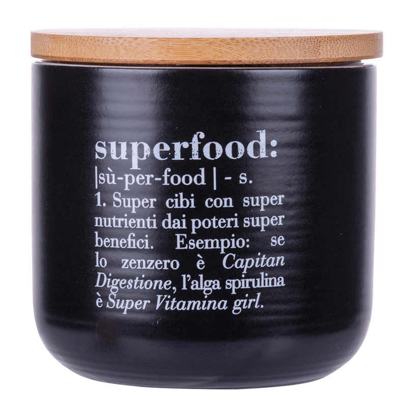 Barattolo Piccolo Superfood 500 ml in New Bone China VdE Tivoli 1996 Nero