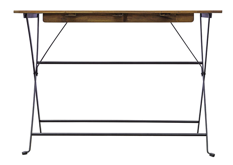 Set Bistrot Giardino Estosa - Tavolo E Sedie Pieghevoli In Ferro E Legno Acacia - Foto 2