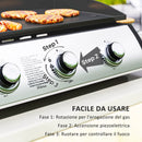 Piastra a Gas con 3 Bruciatori Potenza 7,5kW con Coperchio in Acciaio Smaltato Nero  