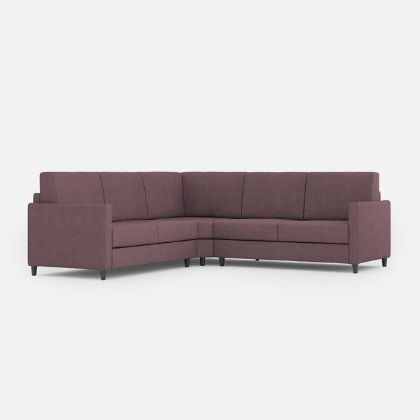 online Divano Angolare 5 Posti 221x221x85 cm Karay in Tessuto Prugna