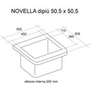 Mobile Lavatoio 50,5x50,5x87 cm 2 Cassetti Montegrappa Novella Dipiù Tortora