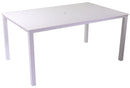 Tavolo Rettangolare da Giardino 152x96 cm in Alluminio Boston Bianco