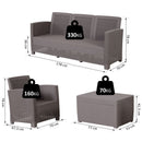Set da Giardino Divano 2 Poltrone 1 Tavolino  Friendly Grigio