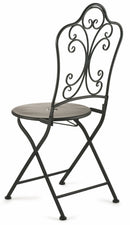 Sedia da Giardino Pieghevole in Ferro Battuto Soriani Nera